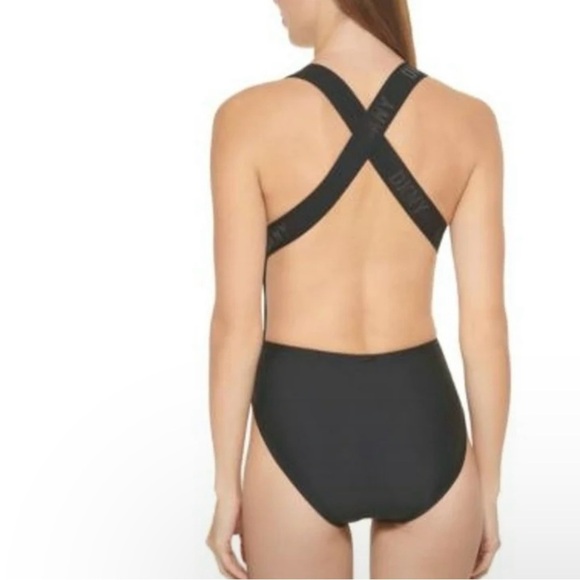 NWT DKNY Black One Piece Swimsuit reg $139 size XXL - Picture 3 of 9